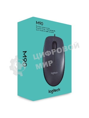 Мышь проводная Logitech M90 черный/серый, 1000 dpi, USB, кнопки - 3