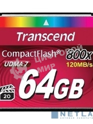 Флеш карта CF 64Gb Transcend, 800X