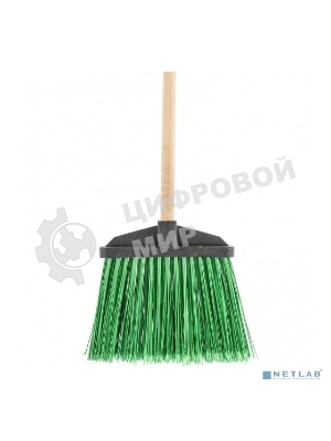 Метла полипропиленовая Сибртех, 345х200х1420 мм, веерная распушенная, деревянный черенок