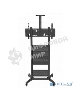 Мобильная стойка Wize Pro M75 для широкоформатных и интерактивных панелей 32 75, Max VESA 800x400 мм, высота 167 см, полка для медиаплеера, полка для камеры ВКС, до 120 кг, черный (2 места)