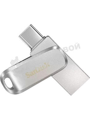 Флешка USB SanDisk Ultra Dual Luxe (SDDDC4-128G-G46), 128Gb, USB 3.1/USB Type-C, R/W 150/40, серебристый
