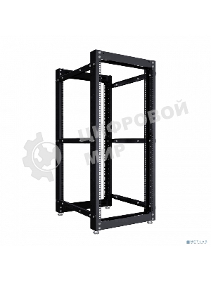 Стойка двухрамная NTSS NTSS-2POR24U/600-1000-BL 24U 550 мм x 1000 мм 600 кг черный