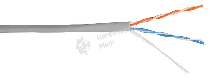 Кабель информационный Lanmaster NM-UTP5E2PR-CU кат.5е U/UTP не экранированный 2X2 PVC внутренний 305м серый