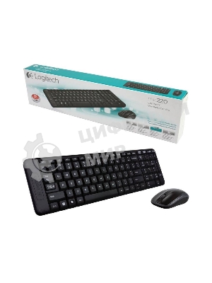 Комплект клавиатура+мышь Logitech MK220 беспроводной, USB, 1000 DPI, чёрный