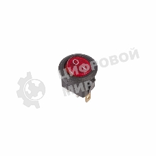 Выключатель клавишный Rexant круглый 250V 6А (3с) ON-OFF красный с подсветкой