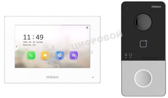 Комплект IP-видеодомофона HiWatch DS-D100IKWF(B)