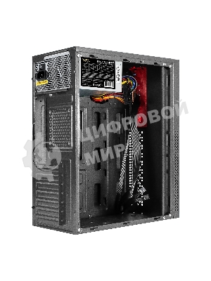 Компьютерный корпус Miditower ExeGate AA-443-UNS350 (ATX, БП UNS350 с вент. 12см, 2хUSB+HD Audio, черный)