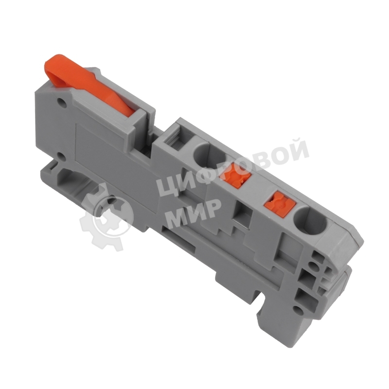 Клемма СМК Rexant 222-421-PT-4 3 вывода рычаг-push-in на DIN-рейку (0,5-4 мм²) серый (40 шт/уп)