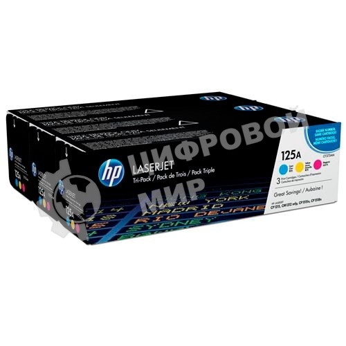 Картридж лазерный комплект HP CF373AM голубой/пурпурный/желтый для CLJ CP1215/1515 3 х 1400 стр.