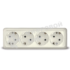 Розетка 4-м ОП Олимп с заземл. беж. UNIVersal 1169