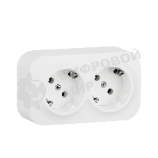 Блок розеток Quteo с предварительным подключением 2x2К+З со шторками, 16A, 250 В, IP 20, белый