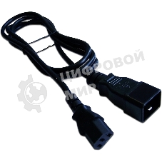 Шнур питания Lanmaster С13-C20, 3х0.75, 220В, 10А, черный, 0.5 метра