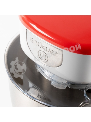 Миксер стационарный Endever Sigma-25, 1000 Вт., планетарный, многофункциональный, стальная чаша 3,5 л., регулировка скорости, белый/красный