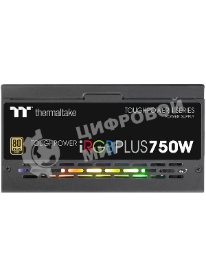 Блок питания Thermaltake Toughpower iRGb PLUS 750W RTL (PS-TPI-0750F3FDGE-1), 750Вт, 80 PLUS Gold, 140мм, модульный, черный