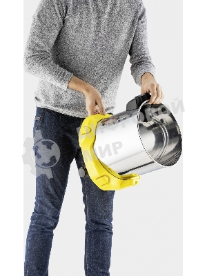 Строительный пылесос Karcher WD 3 S V-17/4/20 желтый, 1000 Вт, уборка сухая/сбор воды, пылесборник мешок/контейнер, 17 л