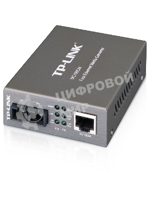 Медиаконвертер TP-Link SMB MC100CM 10/100Mbps RJ45 to 100Mbps multi-mode SC fiber Converter, Full-duplex,up to 2Km, switching power adapter, chassis mountable