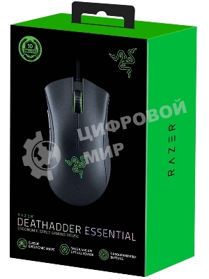 Мышь проводная Razer DeathAdder Essential черный, 6400 dpi, USB, кнопки - 5