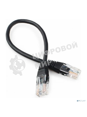 Патч-корд UTP Cablexpert cat.5e 0.25м, литой, многожильный, черный