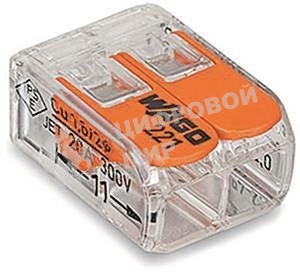 Клемма универс. компактная 2х(0.14-4.0) WAGO 221-412