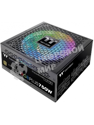 Блок питания Thermaltake Toughpower iRGb PLUS 750W RTL (PS-TPI-0750F3FDGE-1), 750Вт, 80 PLUS Gold, 140мм, модульный, черный