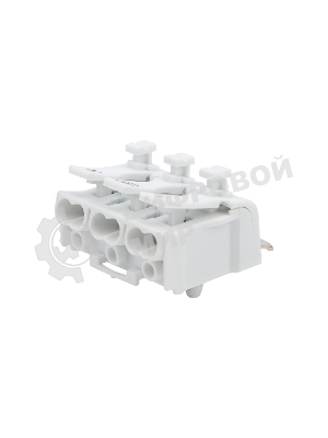 Клемма пружинная соединительная Rexant КСП 3-полюсная с заземлением и с монтажными ножками (100 шт./уп.)