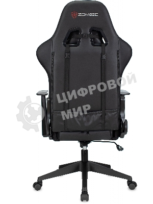 Кресло ZOMBIE GAME RGB черный, экокожа, 120 кг, подголовник, механизм качания