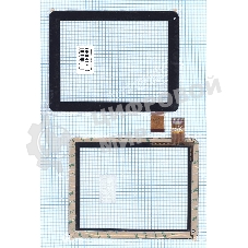 Сенсорное стекло (тачскрин) CTP195-080-A. черное