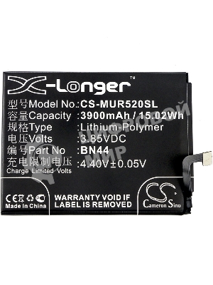 Аккумулятор CameronSino CS-MUR520SL BN44 для Xiaomi Note 5 Dual, Redmi 5 Plus3.85V, 3900mAh, 15.02Wh