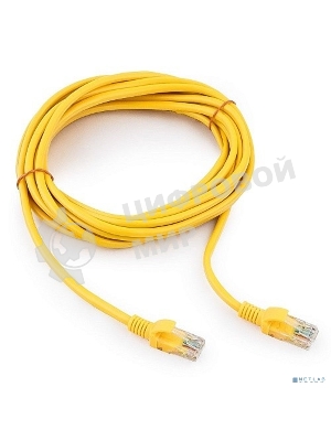 Патч-корд UTP Cablexpert cat.5e, 5м, литой, многожильный (желтый)