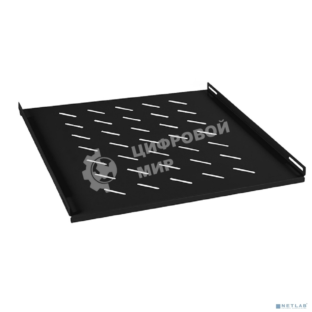 Полка Cabeus, стационарная, 1U, 35х495х600 мм (ВхШхГ), для шкафов глубиной 800мм, с комплектом крепежа, черный