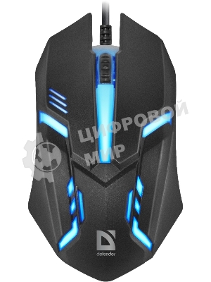Мышь проводная Defender Hit MB-550 черный, 1600 dpi, USB, кнопки - 4
