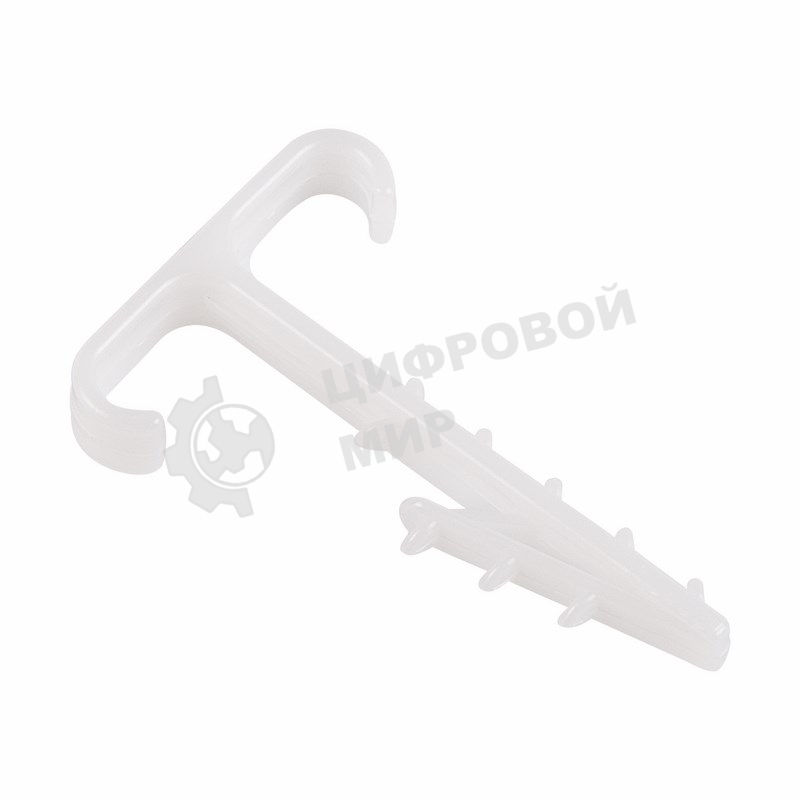 Дюбель-хомут нейлоновый Т-образный Rexant для двух плоских кабелей, 2x12 мм, белый (КФ), упаковка 100 шт.