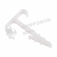 Дюбель-хомут нейлоновый Т-образный Rexant для двух плоских кабелей, 2x12 мм, белый (КФ), упаковка 100 шт.
