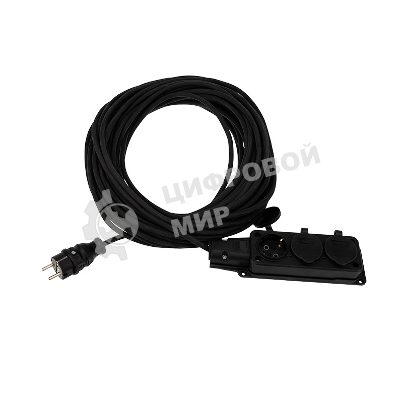 Удлинитель-шнур Rexant КГ 3х1.5, 30 м, 3 гнезда, морозостойкий, с/з, 16 А, 3500 Вт, IP44 (Сделано в России)