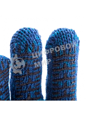 Перчатки трикотажные Сибртех усиленные, гелевое ПВХ-покрытие, 7 класс, синие