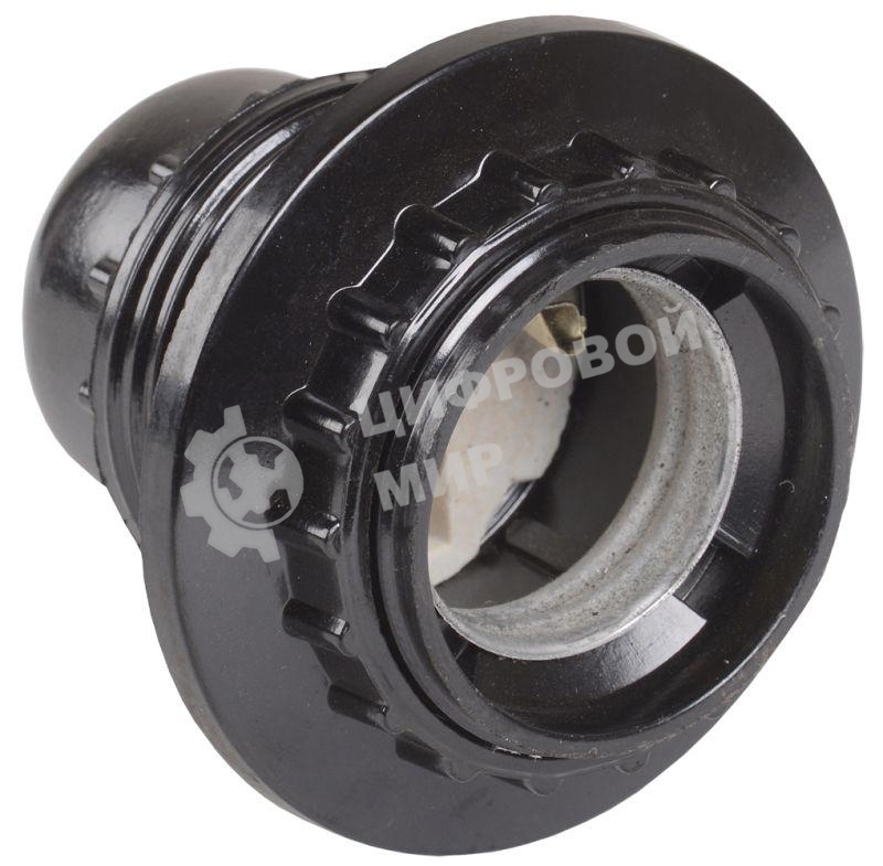 Патрон электрич. E27 Пкб27-04-К11 с кольцом карболит. черный (с этикет.) IEK EPK11-04-01-K01