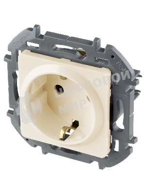 Розетка 2К+З немецкий стандарт 16А 250 В слоновая кость
