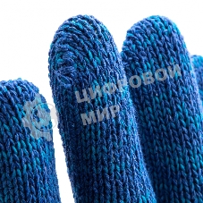 Перчатки трикотажные Сибртех усиленные, гелевое ПВХ-покрытие, 7 класс, синие