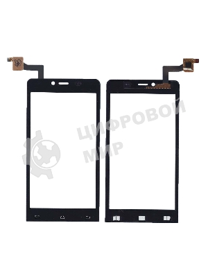 Сенсорное стекло (тачскрин) для Micromax Q370, черное
