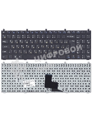 Клавиатура для ноутбука DNS W765S черная без рамки широкий Enter