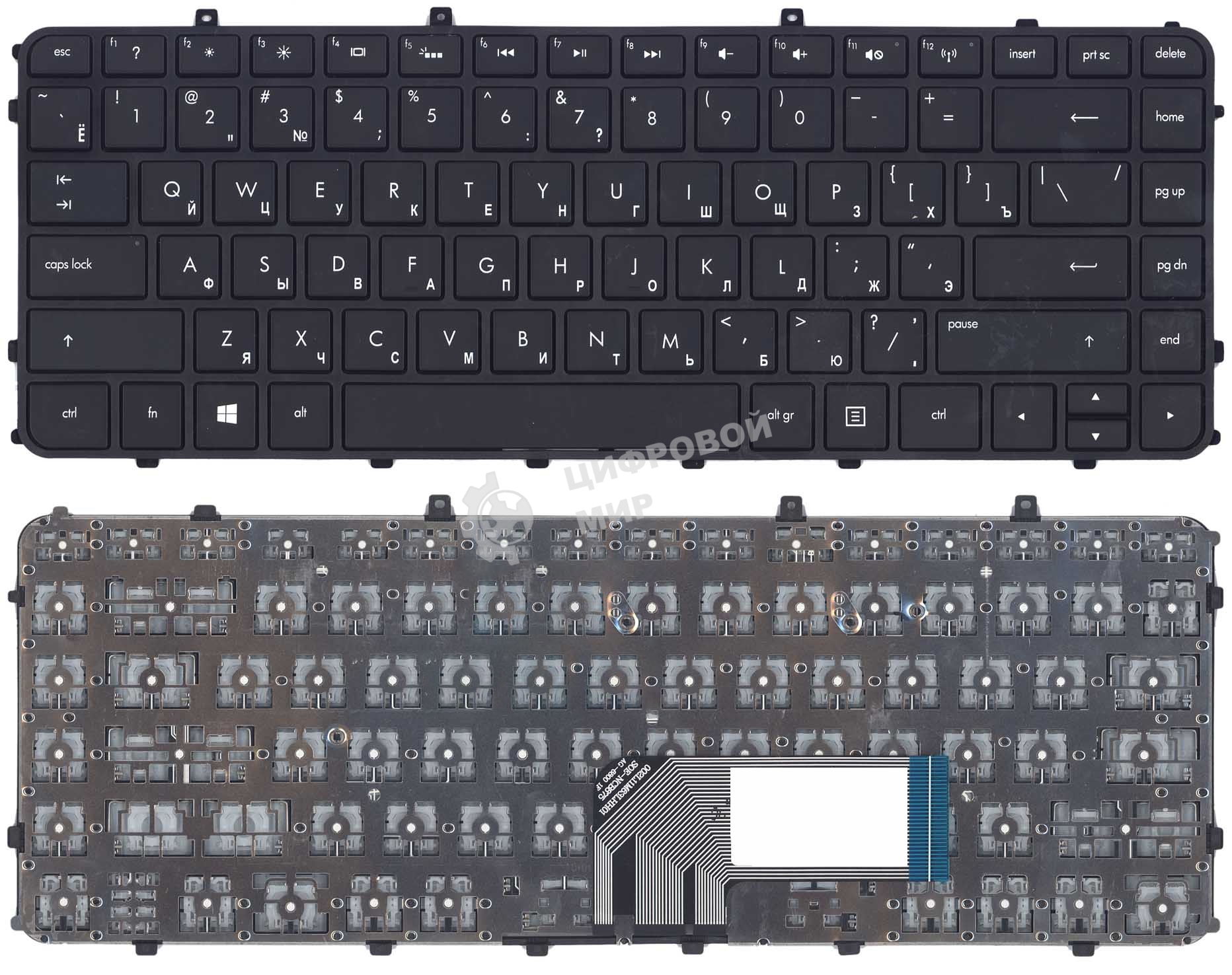 Клавиатура для ноутбука HP Envy 4-1000 черная с рамкой