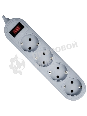 Сетевой фильтр Defender ES Lite, 1.8 м, 4 розетки, серый