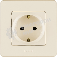 Розетка 2К+З немецкий стандарт 16А 250 В слоновая кость