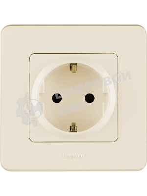 Розетка 2К+З немецкий стандарт 16А 250 В слоновая кость