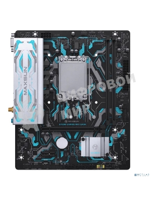 Материнская плата Maxsun MS-B760M GAMING WIFI GANK V2, LGA 1700, Intel B760, 2xDDR5, 4xSATA, 1xM.2, 1xPCIe 4.0 x16, 1xPCIe 3.0 x4, 1xHDMI, 1xVGA, 1x1Gb LAN, 2xUSB 3.2 Gen 2, 4xUSB 2.0, Bluetooth, Wi-Fi 802.11ax, 7.1, Micro-ATX