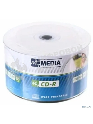 Диск CD-R MyMedia 700Mb 52x Pack wrap (50шт) Printable (69206)