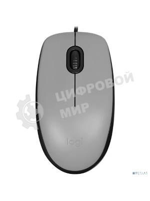 Мышь проводная Logitech M110 серый, 1000 dpi, USB, кнопки - 3