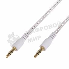 Аудиокабель AUX Rexant 3.5 мм гелевый 1 м белый