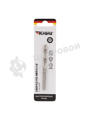 Сверло по металлу Kranz 6,0 мм HSS (1 шт. в упаковке) DIN 338