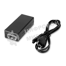 PoE-инжектор Gigabit Ethernet на 1 порт, мощностью до 30W. Совместим с оборудованием PoE IEEE 802.3af/at. Мощность PoE на порт - до 30W. Напряжение PoE - 48V(конт. 4,5(+), 7,8(-)). Порты: вх. - 1 x RJ45(10/100/1000 Base-T), вых. 1 x RJ45(10/100/1000 Base-T, PoE 48V). Питание: AC100-240V. Размеры (ШхВхГ): 50x30x105мм. Рабочая температура : -10...+55 гр. С.